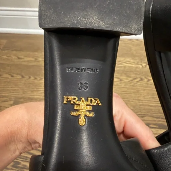 Prada Black Quilted Mules - Picture 6 of 8
